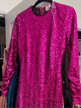 Preen by Thornton Bregazzi Fuchsia Sequin Party Dress